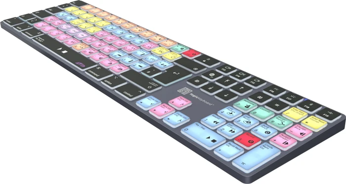 LogicKeyboard Titan Wireless Avid Pro Tools Mac, Titanium Gray, LEDs weiß, USB/Bluetooth, DE