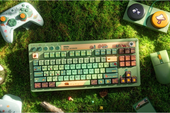 8BitDo Retro 87 Mechanical Keyboard, Forest Wonder, grün, Core Green Tactile, USB/Bluetooth, US