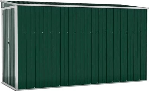 vidaXL Metall Anbau-Gerätehaus 118x288cm grün