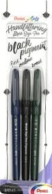 Pentel Brush Sign Pen Pigment SESP15 Black Ink Edition sortiert, 3er-Set