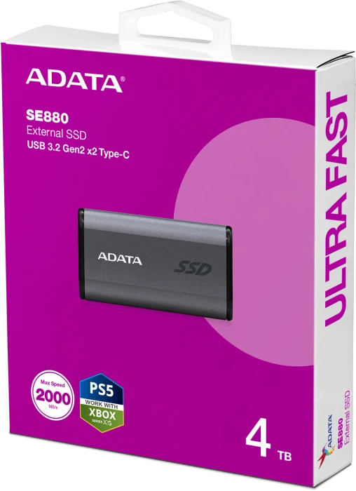 ADATA Elite SE880, Titanium Gray, 4TB, USB-C 3.2