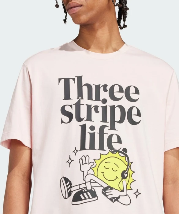 adidas Positivity Graphic T-Shirt kurzarm sandy pink (Herren)