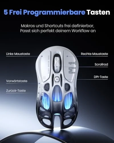 GravaStar Mercury M1 Pro Wireless Gaming Mouse, Gradient Black, USB/Bluetooth