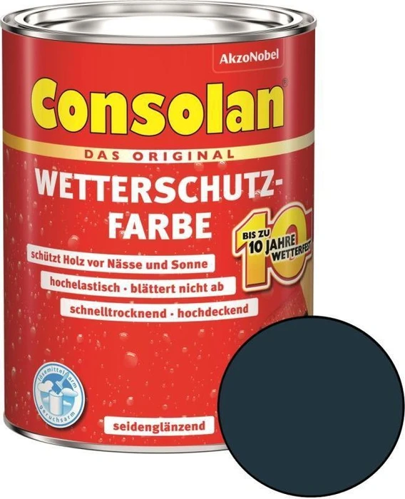 Consolan Wetterschutz-Farbe Außen Holzschutzmittel, 2.5l