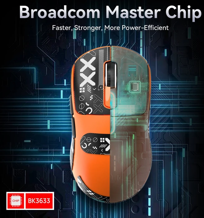 Attack Shark X3 Wireless Gaming Mouse orange, inkl. Grip Tape, USB/Bluetooth