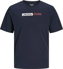 Jack & Jones Logo T-Shirt kurzarm navy balzer/print:play 5 (Herren)