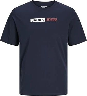 Jack & Jones Logo T-Shirt kurzarm navy balzer/print:play 5 (Herren)