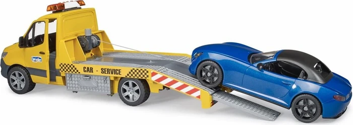 Bruder Profi-Serie MB Sprinter Autotransporter mit Light & Sound Modul und BRUDER Roadster