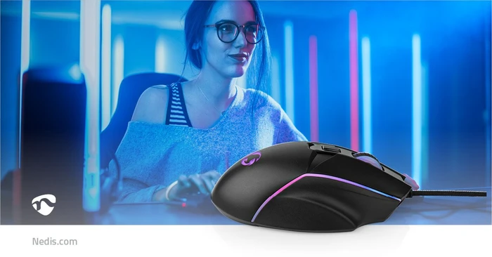 Nedis Gaming Mouse 7200dpi, schwarz, USB