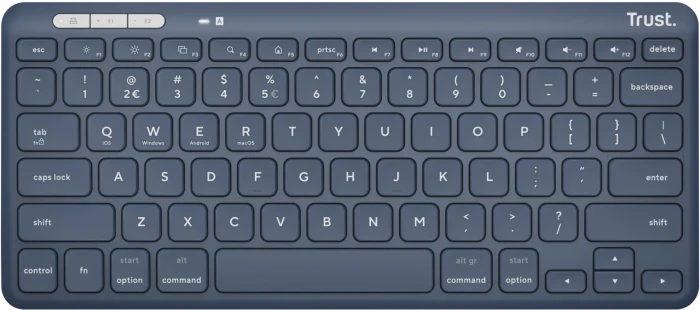 Trust Lyra Compact Wireless Keyboard, blau, USB/Bluetooth, US