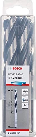 Bosch Professional HSS PointTeQ Spiralbohrer, 12.9x101x151mm, 5 Stück