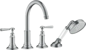 Hansgrohe Axor Montreux 4-Loch Wannenrandarmatur mit Hebelgriffen brushed chrome
