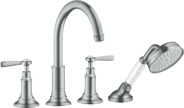 Hansgrohe Axor Montreux 4-Loch Wannenrandarmatur mit Hebelgriffen brushed chrome