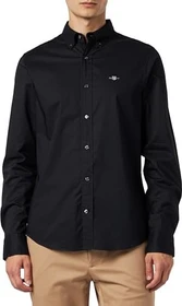 Gant Slim Fit Classic Popeline Hemd langarm schwarz (Herren)