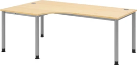 Hammerbacher Ergonomic Plus H-Serie VHS82/3/S Eckschreibtisch 200x120cm Ahorn/silber