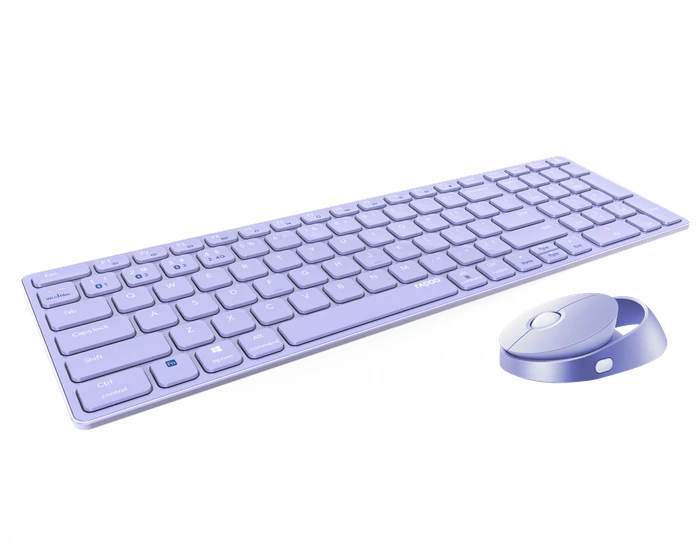 Rapoo 9750M Multi-mode Wireless Ultra-slim Advanced Desktop Set violett, USB/Bluetooth, DE (00215377) – Bild 3 von 5