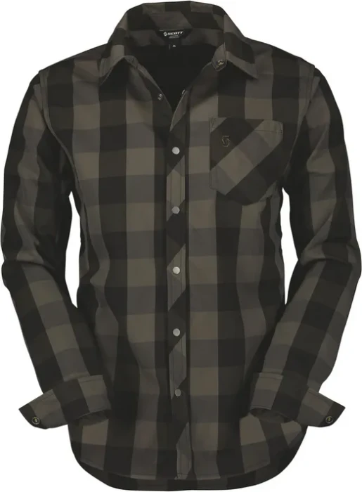 Scott Trail Flow Check Trikot langarm fir green/black (Herren)