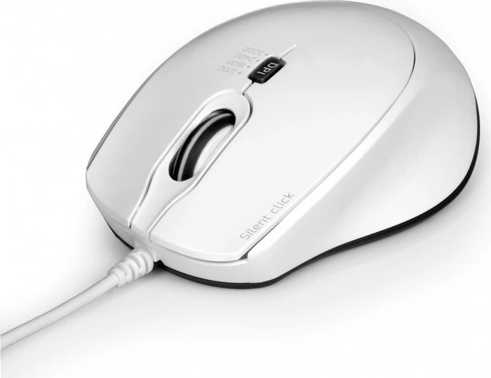 Port Designs Wired Silent Pro Mouse weiß, USB