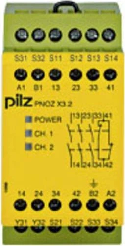 Pilz PNOZ X3.2 230VAC 24VDC 3n/o 1n/c 1so