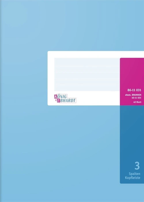 KÖNIG & EBHARDT Spaltenbuch 86-1103101 3-Spalten, 32 Zeilen Spalten