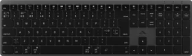 Alogic Hush Full Size USB-C Rechargeable Wireless Keyboard, schwarz, LEDs weiß, USB/Bluetooth, UK
