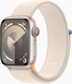 Apple Watch Series 9 (GPS + Cellular) 41mm Aluminium Polarstern mit Sport Loop Polarstern