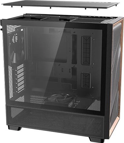 Antec Flux, schwarz/braun, Glasfenster
