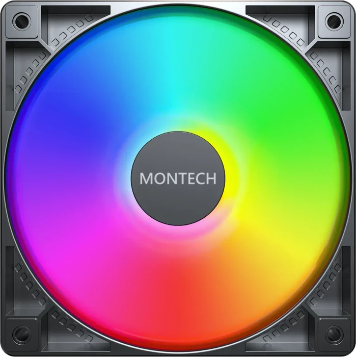 Montech GF120 ARGB PWM, schwarz, Lüftersteuerung, 120mm, 3er-Pack
