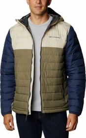 Columbia Powder Lite Hooded Jacke stone green/fossil/collegiate navy (Herren)