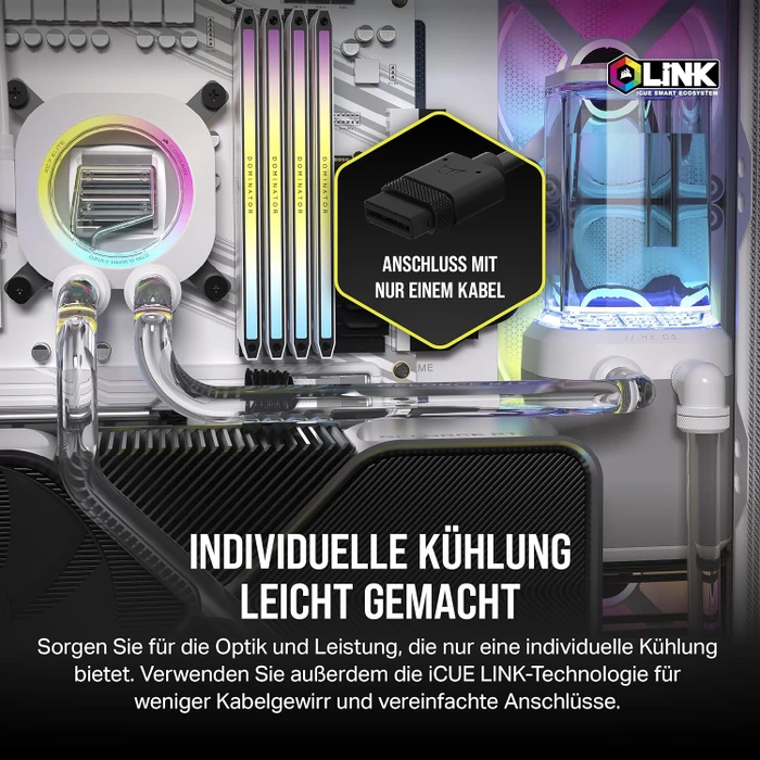 Corsair Hydro X Series iCUE LINK XH405i RGB Pro Custom Cooling Kit, weiß