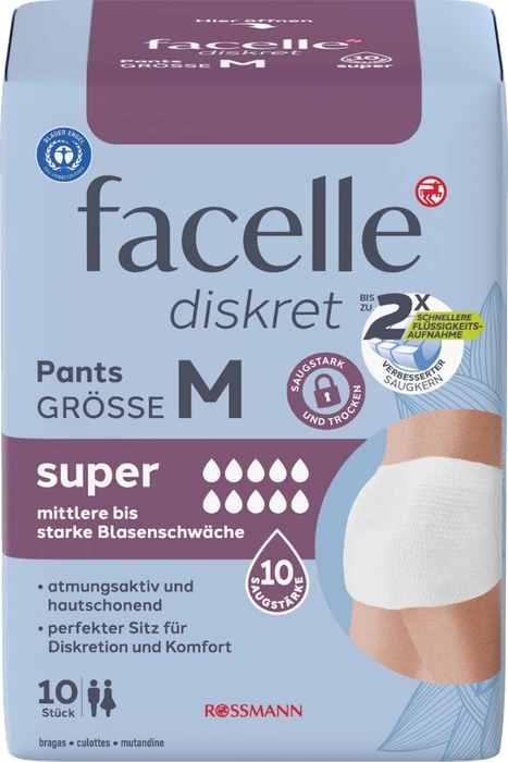 Facelle diskret Pants super Schutzhose Größe M, 10 Stück