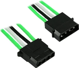 Nanoxia 4-Pin-Molex auf 3x 4-Pin-Molex 30cm, sleeved grün/weiß/schwarz (NX43A30GWS)