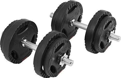 Gorilla Sports Kunststoff Gripper Kurzhanteln Sternverschluss Hantelstangen Set 20kg