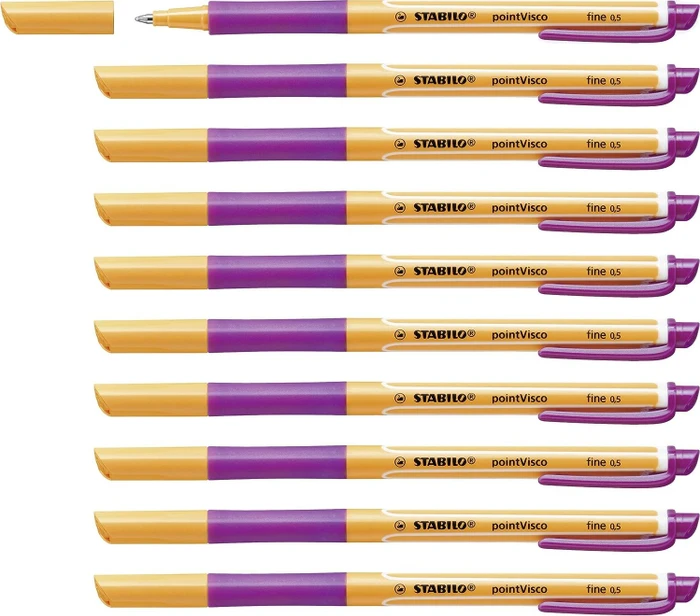 STABILO pointVisco Tintenroller (Mine) violett/orange, 10er-Pack