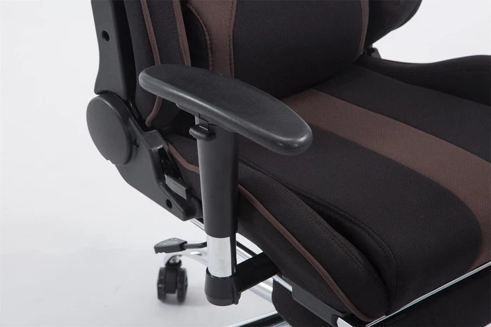 CLP Racing Limit V2 Stoff Gamingstuhl mit Fußstütze, schwarz/braun