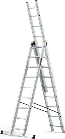 Drabest Pro Alu 3-tlg. Teleskop-Mehrzweckleiter, 3x 9 Stufen
