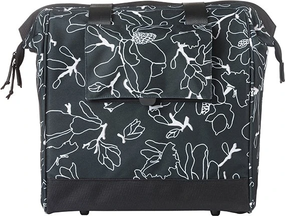 Basil Grand Flower Shopper MIK Hooks Gepäcktasche schwarz