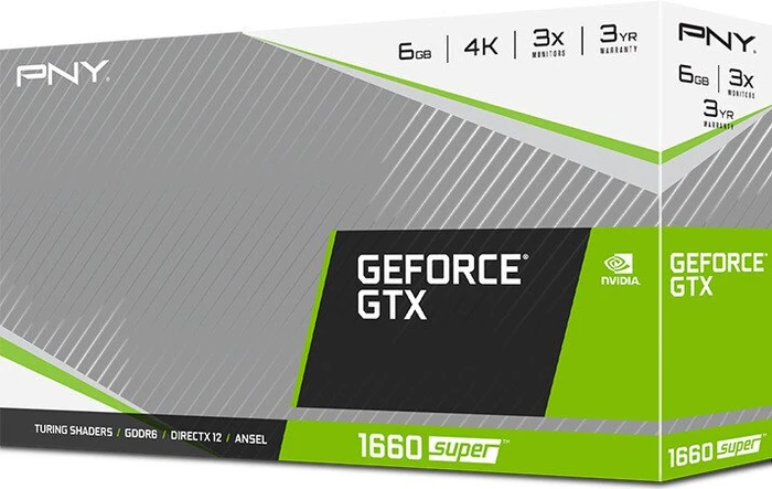 PNY GeForce GTX 1660 SUPER Single Fan, 6GB GDDR6, DVI, HDMI, DP