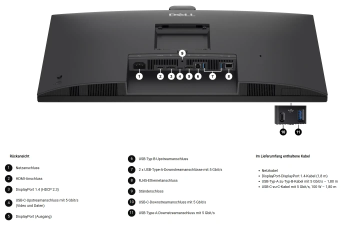 Dell Pro P 27 USB-C Hub Webcam Monitor P2726DEV, 27"