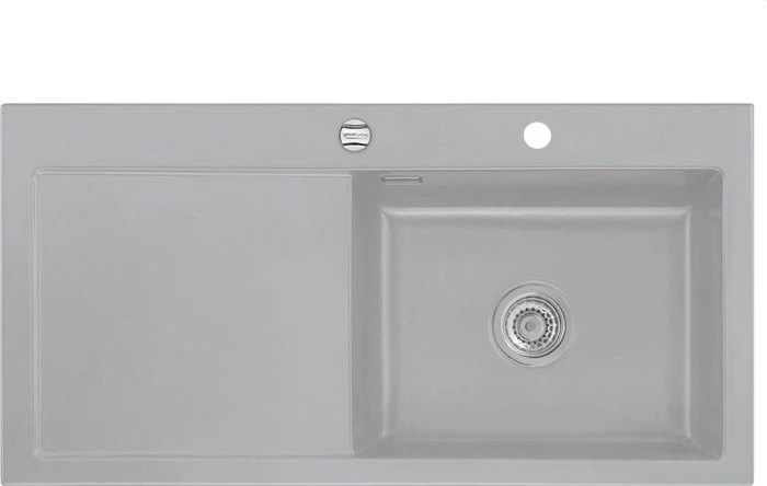 systemceram Mera 100 SL Einbau Becken rechts mit Ablauffernbedienung titan