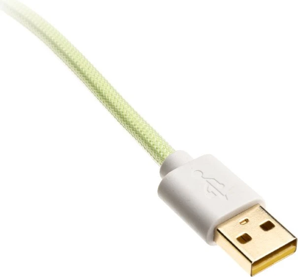 Ducky Premicord Spiralkabel USB-C auf USB-A, Tastaturkabel (Spiral-Textilkabel), 1.8m, Strawberry Frog