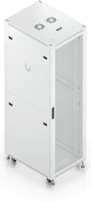 Ubiquiti 42U Rack Cabinet, 19" Rackschrank 42HE, mit Rollen, Gitternetztür, weiß, 800mm tief
