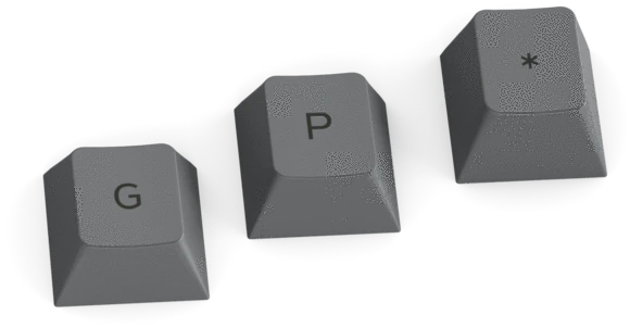 Glorious GPBT Keycaps, Kunststoff (PBT), Black Ash, grau, 114 Tasten (104+10), ANSI-US