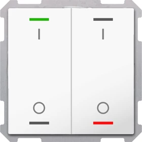 MDT Taster Light 63 2-fach studioweiß glänzend, Symbol Auf/Ab und I/O