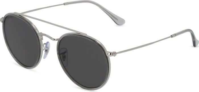Ray-Ban RB3647N Round Double Bridge Legend 51mm shiny silver/dark grey classic