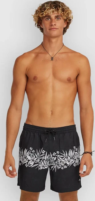 O'Neill Uni Flower 16" Badeshorts black/tropical stripe (Herren)