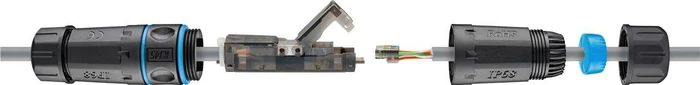 Wentronic Goobay Verbinder für Netzwerkkabel, Cat6a UTP Modularstecker, Outdoor
