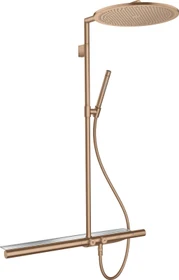 Hansgrohe Axor ShowerSolutions Showerpipe Duschsystem mit Thermostat 800 und Kopfbrause 350 1jet brushed red gold