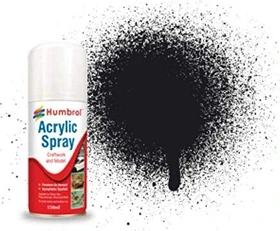 Humbrol Acrylic Spray Paint 21 black gloss, 150ml