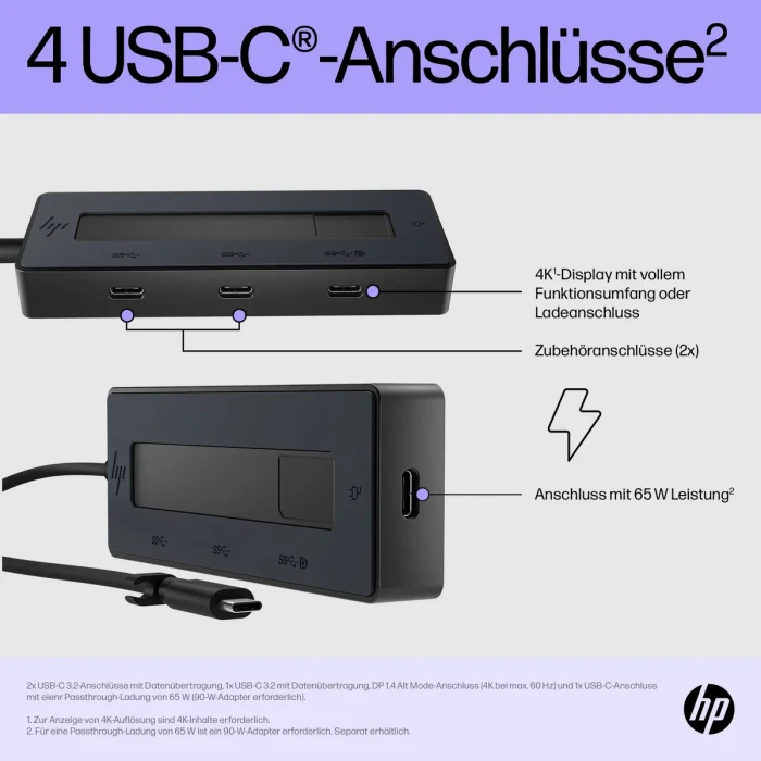 HP Universal USB-C Multiport-Hub, USB-C 3.1 [Stecker]